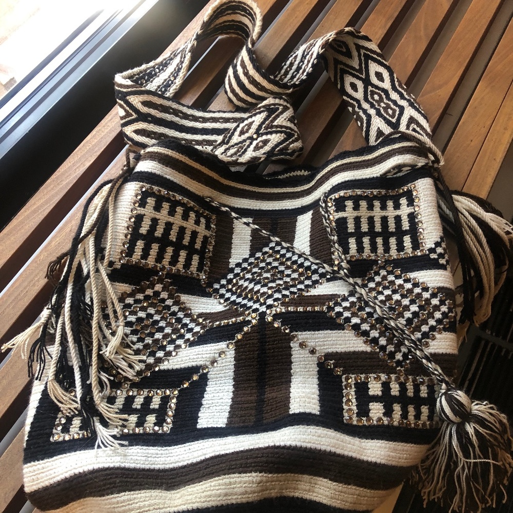 Embellished Colombian Wayuu Mochila